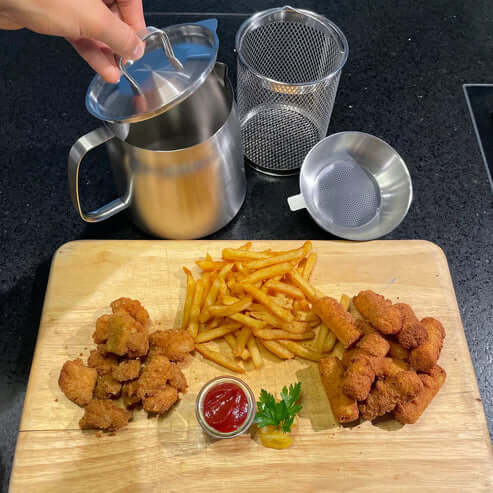 FryPan™ | Friggi in modo più intelligente, con meno spreco di olio.